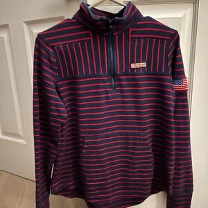 Vineyard Vines Navy and Red Striped Women’s Pullover Size XS